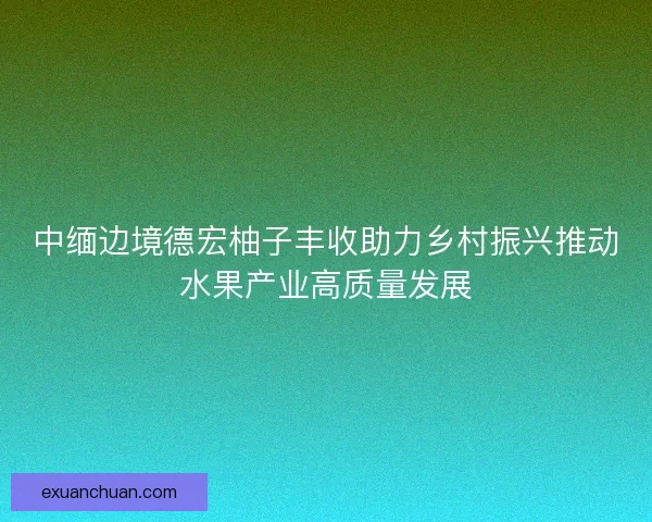 中缅边境德宏柚子丰收助力乡村振兴推动水果产业高质量发展
